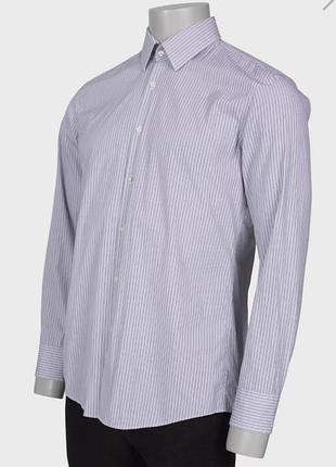 Чоловіча сіра сорочка в тонку смужку hugo boos розмір 43/17 xl 100% бавовна