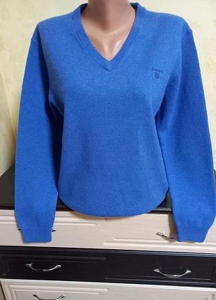 Джемпер gant 100% шерсть преміальний бренд синій колір m-l