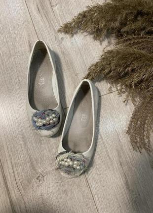 🤩детские туфли/балетки с бусинками-дэкор