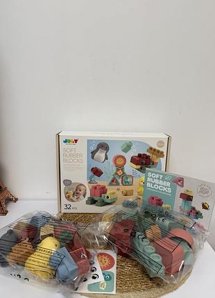 Мʼякий конструктор з фігурами тварин для малюків