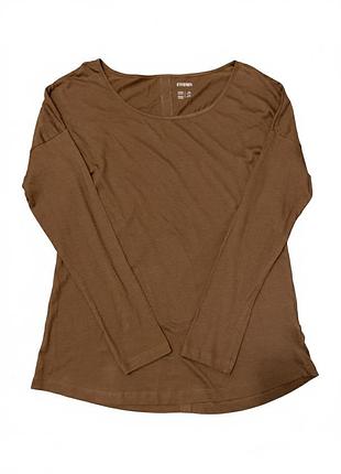 Коричневий лонгслів esmara з полоскою на спині