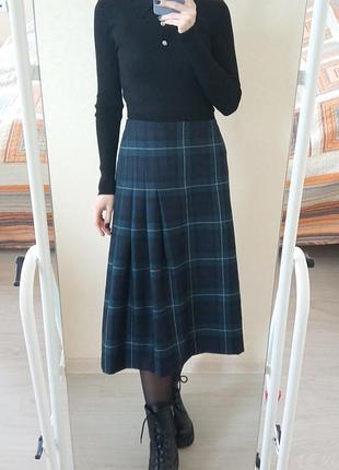 Шерстяная юбка-миди плиссе