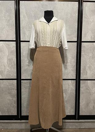 Довга спідниця вкликого розміру світлогірчичного кольору bonmarche