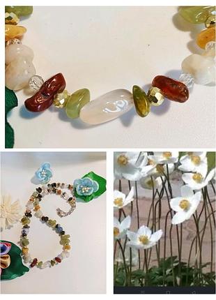 Чокер. намисто. натуральне каміння. авторські прикраси. ніжні лісові квіти.