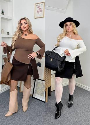 Теплая кашемировая юбка-шорты