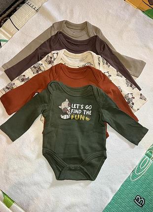 Набір дитячих боді з довгим рукавом, нові, 62 розмір so cute