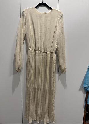 Довга шифонова сукня бежева sinsay l