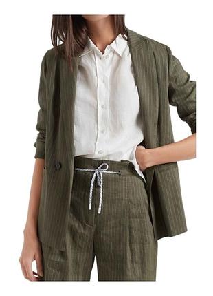 Стильний льняний блейзер в смужку marc cain sport розмір s