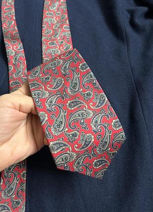 Галстук красный рейсовый принт винтаж mabbs