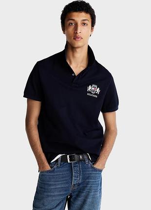 Tommy hilfiger чоловіче темно-синє поло icon graphic reg polo