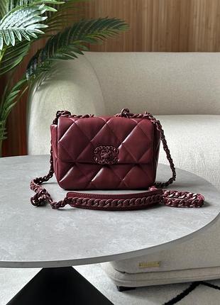 Сумка шанель 19 handbag burgundy
