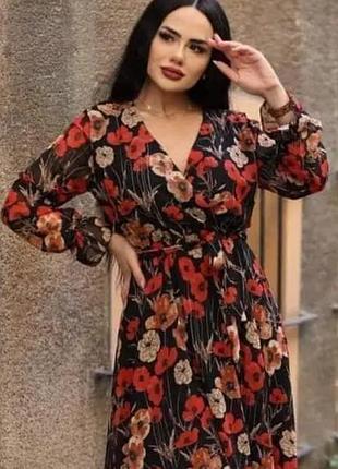 Шифоновое платье в цветы