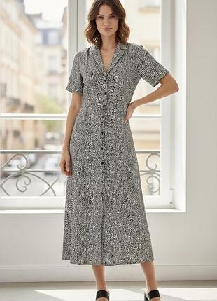 Платье рубашка длинное, макси,в горошек,сарафан