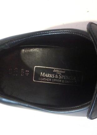 Кожаные мужские туфли лоферы от бренда marks & spencer, р.41 код m41818 фото