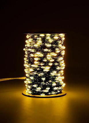 Рождественская гирлянда "капли росы" 100 м / 1000 led на зеленом проводе4 фото