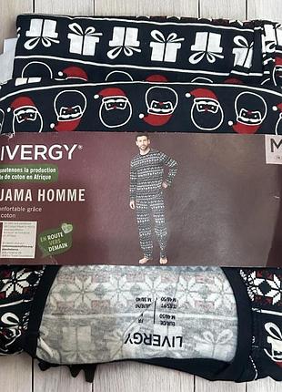 Чоловіча піжама з новорічним принтом