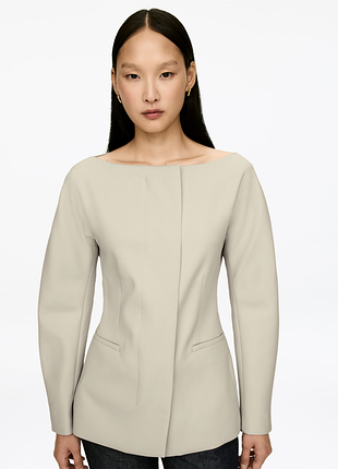 Пиджак без воротника из смеси шерсти arket 1302038001