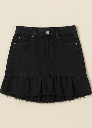 Чорна джинсова спідниця