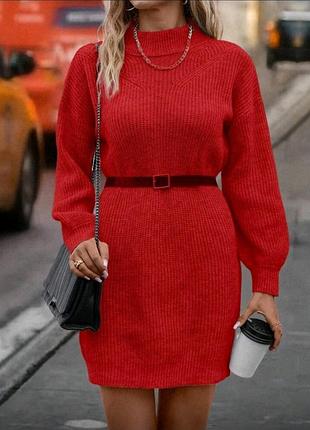 Платье красное теплое 3