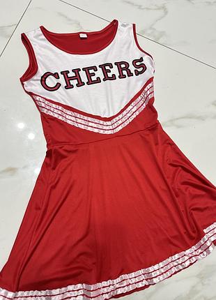 Сукня чирлідерки cheers червона на підлітка на розмір xs або s