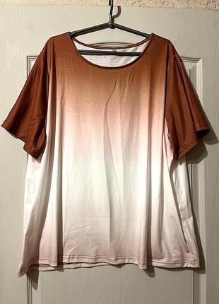Двух цветная футболка, блузка батал 66-68 (26)