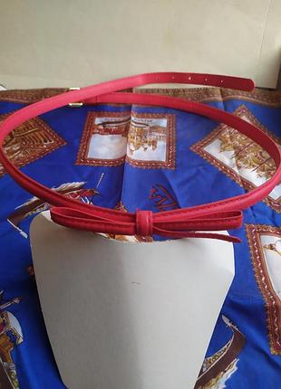 Красный женский тонкий стильный ремень бант красивый женский ремень