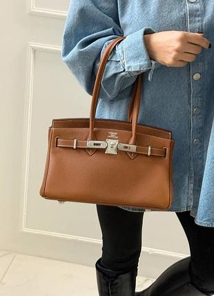 Сумка ермес з натуральної шкіри