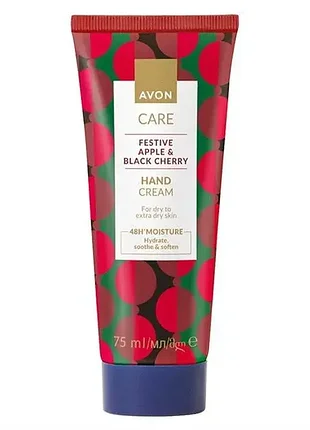 Увлажняющий крем для рук с экстрактами яблока и черной вишни avon care, 75 мл
