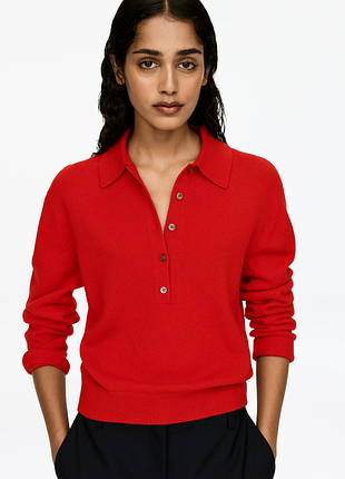 Вовняний джемпер поло arket 1236251008