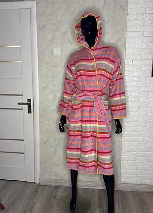 Махровий халат з капюшоном в полоску ringella