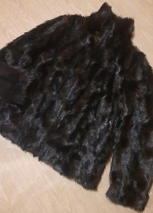 Zara трендовая шубка мех еко-норка