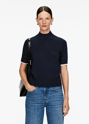 Джемпер с короткими рукавами из шерсти arket 1285513001