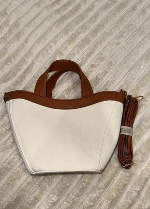 Стильна сумка із еко-шкіри та текстилю