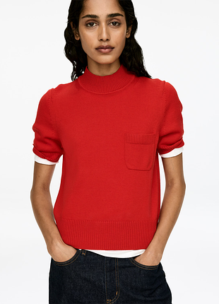 Джемпер с короткими рукавами из шерсти arket 1285513001