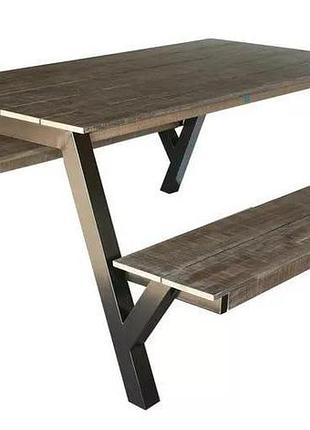 Стол обеденный для беседки goodsmetall из металла и дерева, лофт