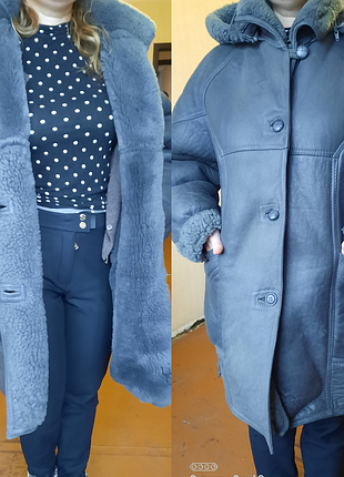 Дубленка теплая натуральная овчина непромокаемая непродуваемая на холодную зиму