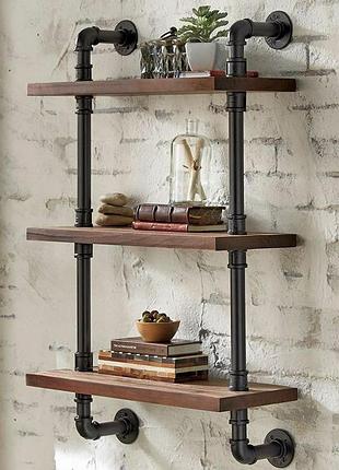 Полки навесные из труб goodsmetall в стиле loft 700х600х200 пт1