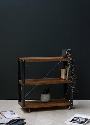 Стеллаж goodsmetall на колесиках в стиле лофт 700х700х200 "регги мини"