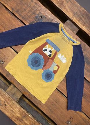 Детская хлопковая кофта (реглан) с принтом и нашивками next (некст 2-3 года 92-98 см оригинал разноцветная)