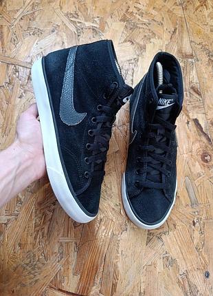 Оригинальные демисезонные кожаные замшевые кеды кеды nike primo court 647610-003