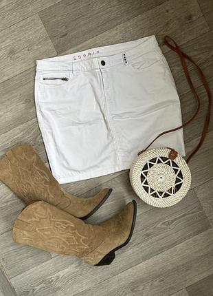 Базова джинсова біла спідниця esprit