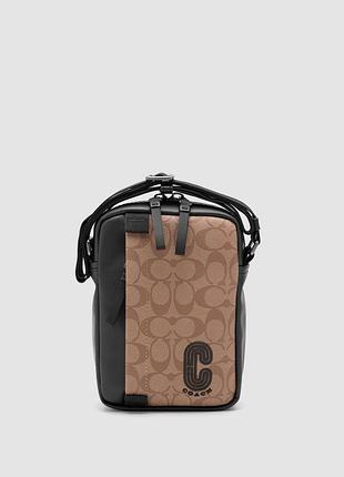 🦁 coach crossbody in signature canvas sand 15 х 21 х 5.5 см