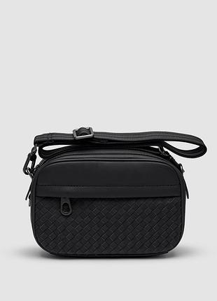 🦁 bottega venetta black leather bag (нюанс -1500грr) 22.5 x 15 x 5.5 см