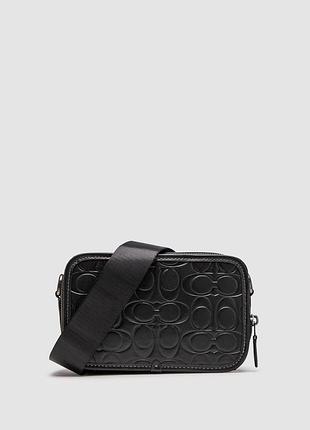 🦁 coach wyatt crossbody bag in signature refined calf leather black 20 х 12 х 7 см