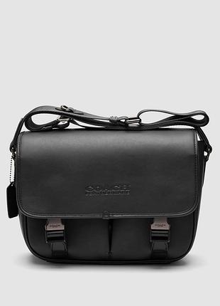🦁 coach black league hybrid messenger bag in smooth skin 28 х 23 х 9 см