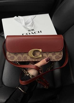 Coach idol bag 23 in signature canvas with snakeskin detail [магнитная коробка] 23х10х6