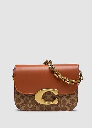 💎 coach idol bag in signature canvas with snakeskin detail