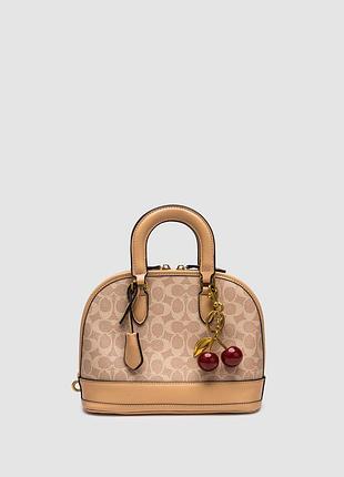 💎 coach sierra satchel in signature canvas beige 26 х 20 х 12 см