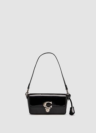 💎 coach patent leather studio baguette bag black
