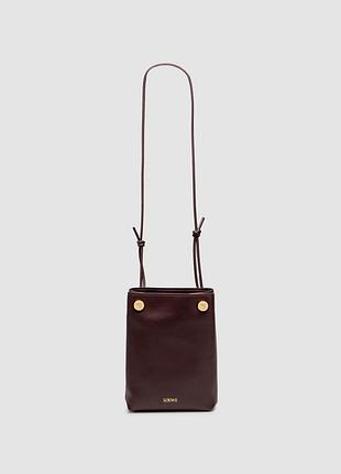 💎 loewe pebble pouch in smooth calfskin brown